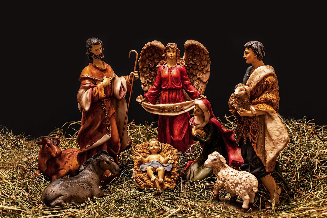 Weihnachtskrippe Einladung zum Krippenspiel